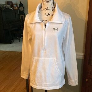 Under Armour 1/4 zip white fleece lined top
